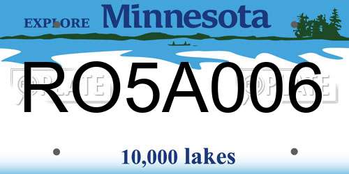 RO5A006 Minnesota License Plate