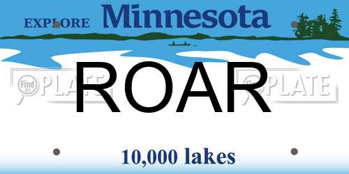 ROAR Minnesota License Plate