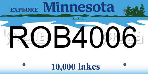 ROB4006 Minnesota License Plate
