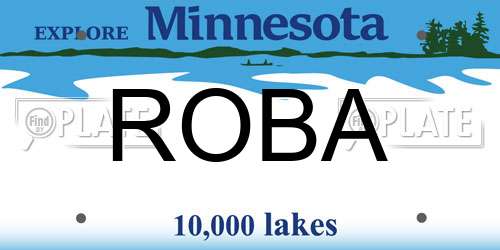 ROBA Minnesota License Plate