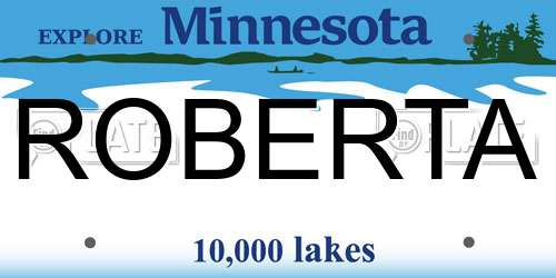 ROBERTA Minnesota License Plate