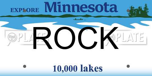 ROCK Minnesota License Plate