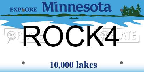ROCK4 Minnesota License Plate