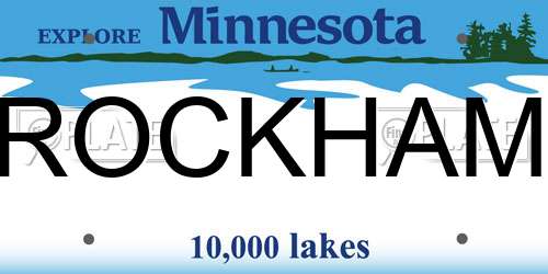 ROCKHAM Minnesota License Plate