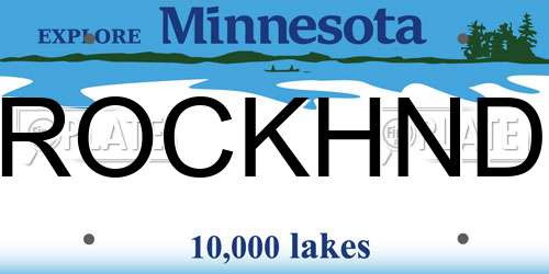 ROCKHND Minnesota License Plate