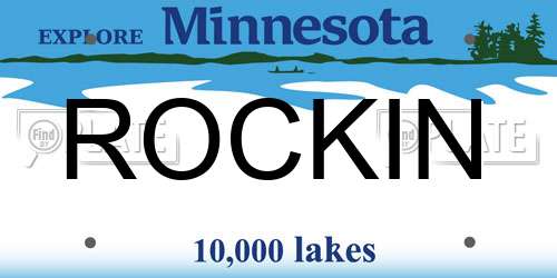 ROCKIN Minnesota License Plate