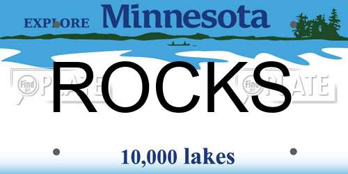 ROCKS Minnesota License Plate