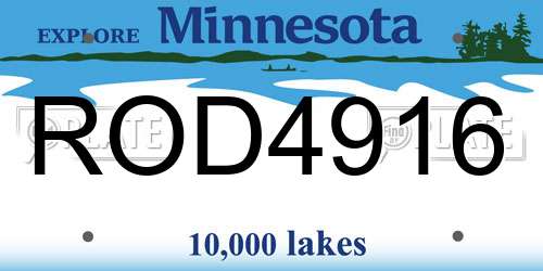 ROD4916 Minnesota License Plate