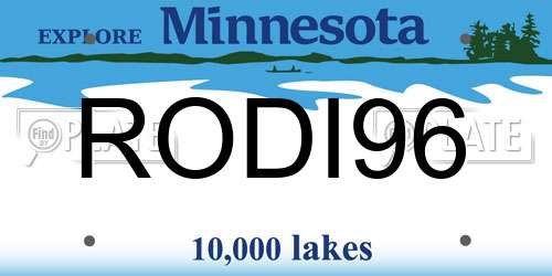 RODI96 Minnesota License Plate