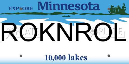 ROKNROL Minnesota License Plate