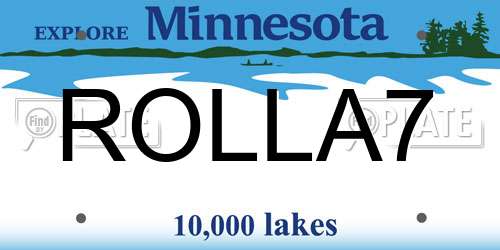 ROLLA7 Minnesota License Plate