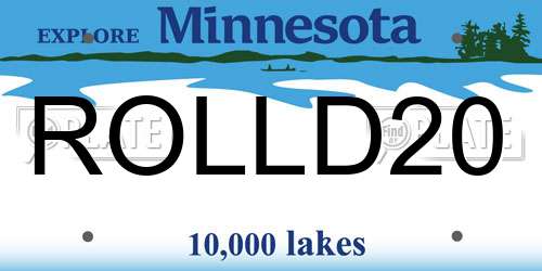 ROLLD20 Minnesota License Plate