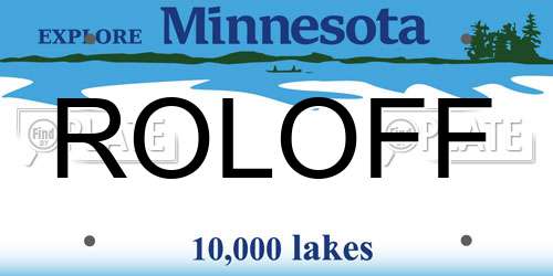 ROLOFF Minnesota License Plate