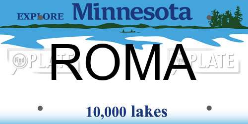 ROMA Minnesota License Plate