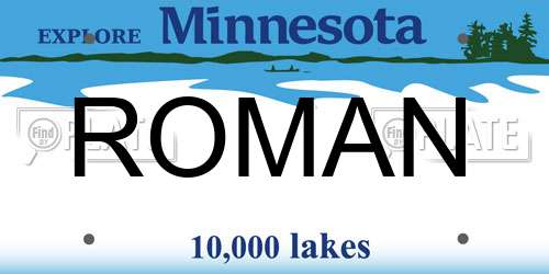 ROMAN Minnesota License Plate