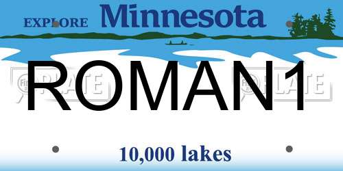 ROMAN1 Minnesota License Plate