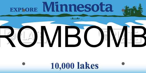 ROMBOMB Minnesota License Plate