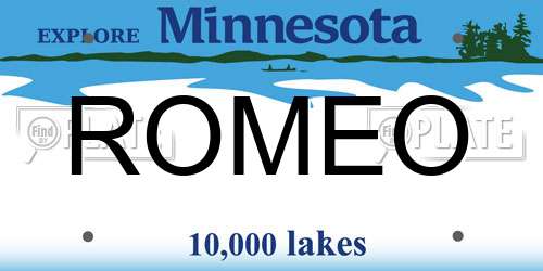 ROMEO Minnesota License Plate