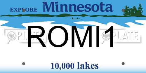 ROMI1 Minnesota License Plate