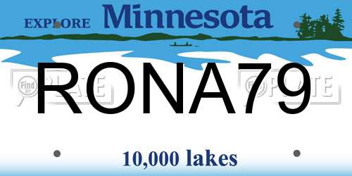 RONA79 Minnesota License Plate