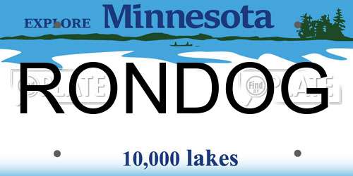 RONDOG Minnesota License Plate
