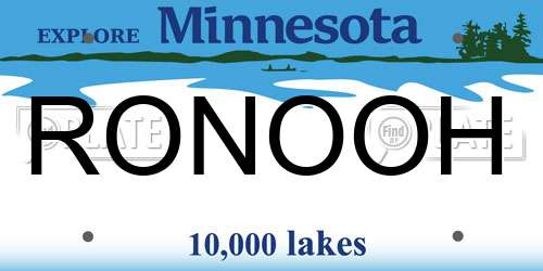 RONOOH Minnesota License Plate