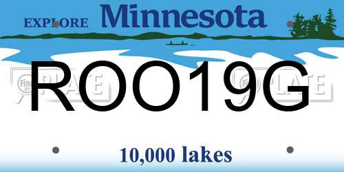 ROO19G Minnesota License Plate
