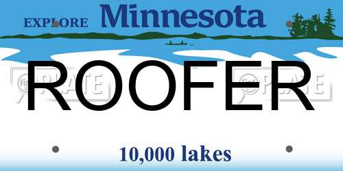 ROOFER Minnesota License Plate