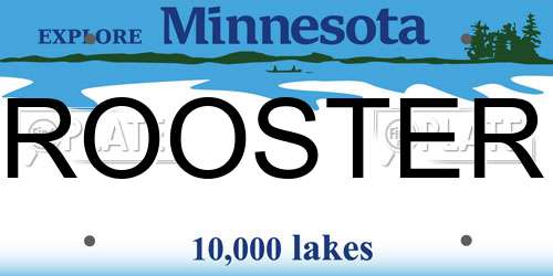 ROOSTER Minnesota License Plate