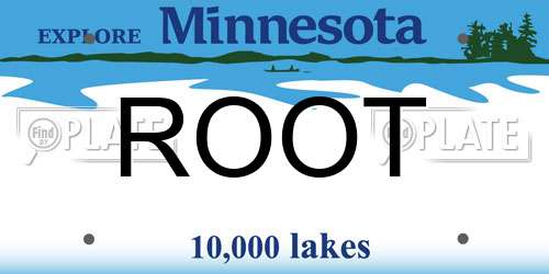 ROOT Minnesota License Plate