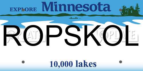 ROPSKOL Minnesota License Plate