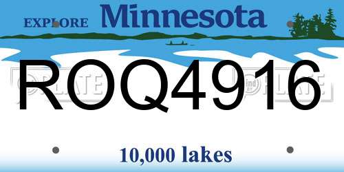 ROQ4916 Minnesota License Plate
