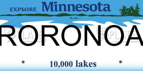 RORONOA Minnesota License Plate