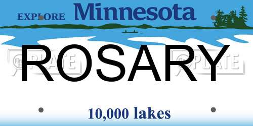 ROSARY Minnesota License Plate