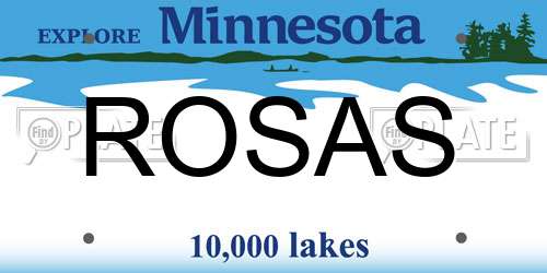 ROSAS Minnesota License Plate