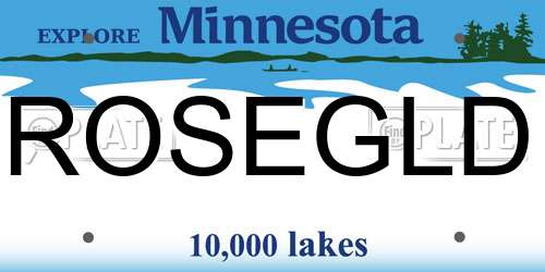 ROSEGLD Minnesota License Plate