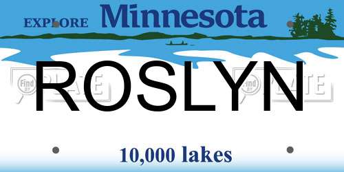 ROSLYN Minnesota License Plate