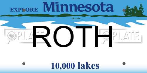 ROTH Minnesota License Plate
