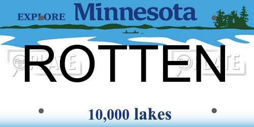 ROTTEN Minnesota License Plate