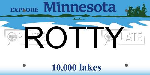 ROTTY Minnesota License Plate