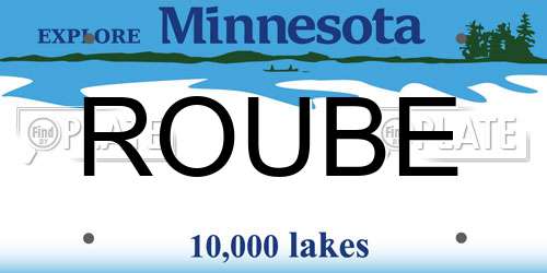 ROUBE Minnesota License Plate