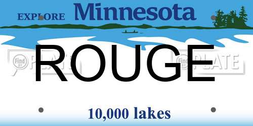 ROUGE Minnesota License Plate