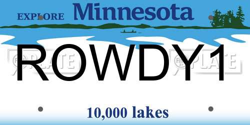 ROWDY1 Minnesota License Plate