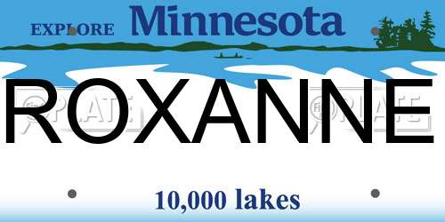 ROXANNE Minnesota License Plate