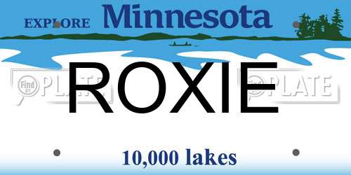 ROXIE Minnesota License Plate