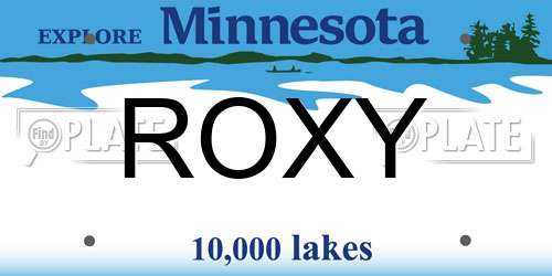 ROXY Minnesota License Plate