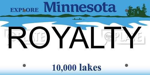 ROYALTY Minnesota License Plate