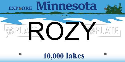 ROZY Minnesota License Plate