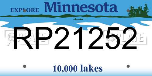 RP21252 Minnesota License Plate