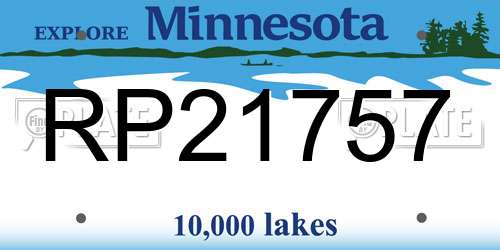 RP21757 Minnesota License Plate